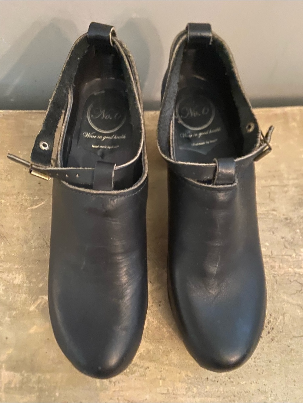 Women's Black Leather Swedish Clog Heels - made in sweden size 40 - Picture 6 of 8